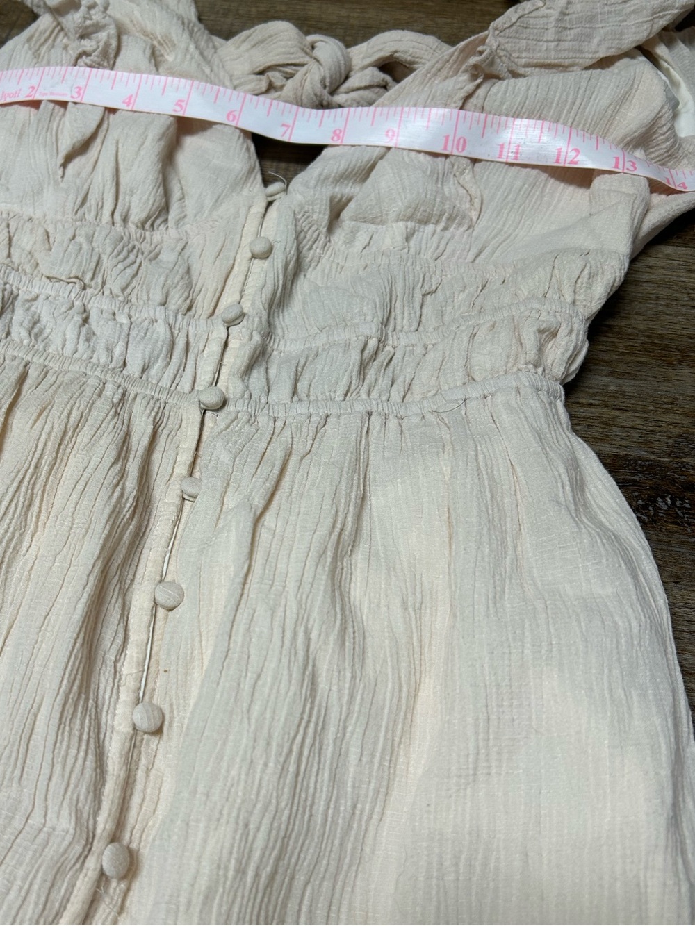 ASTR The Label Montreal Ruffle Midi Dress Bone Open Back Small - Picture 8 of 10